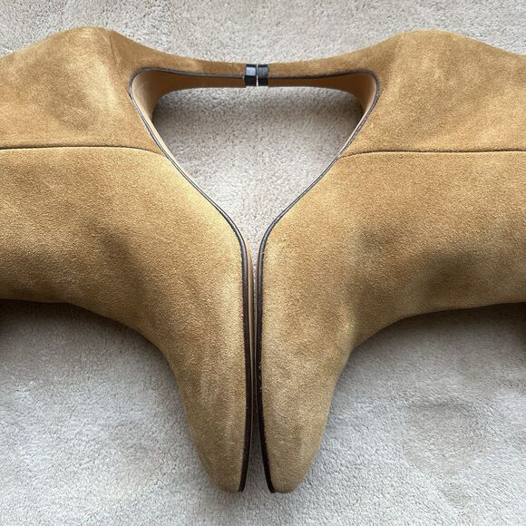 Toral Revolve Golden Tan Brown Heeled Boots Women EU 39 US 8.5 Slouchy Chic - Picture 6 of 16